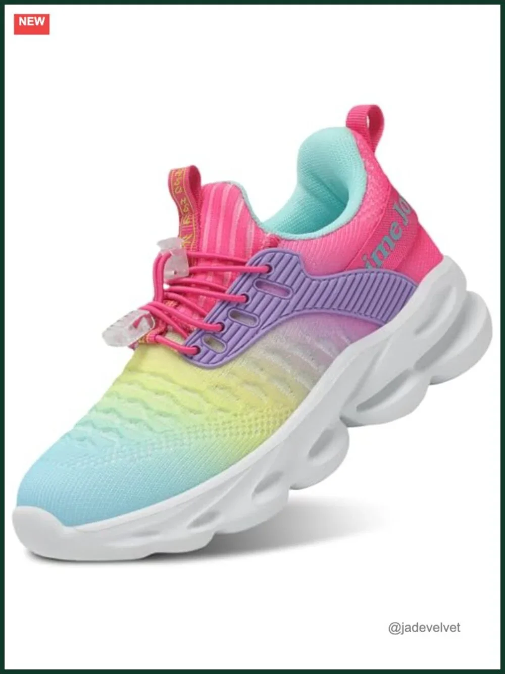 Lightweight Breathable Kids Sneakers with Bungee Lace Slip On Athletic Running